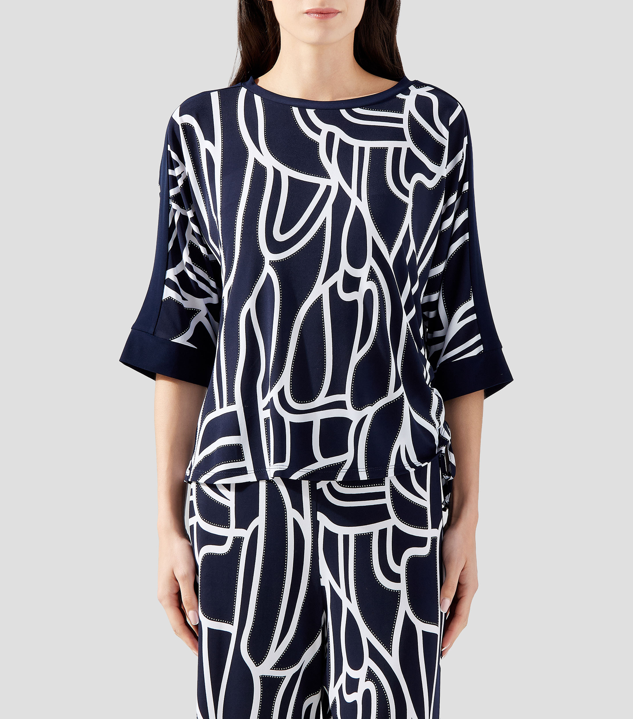 Blusa estampada manga 3/4 Mujer